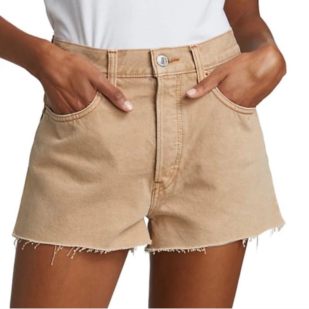 Re/Done 70s Stovepipe Tan Denim Shorts
